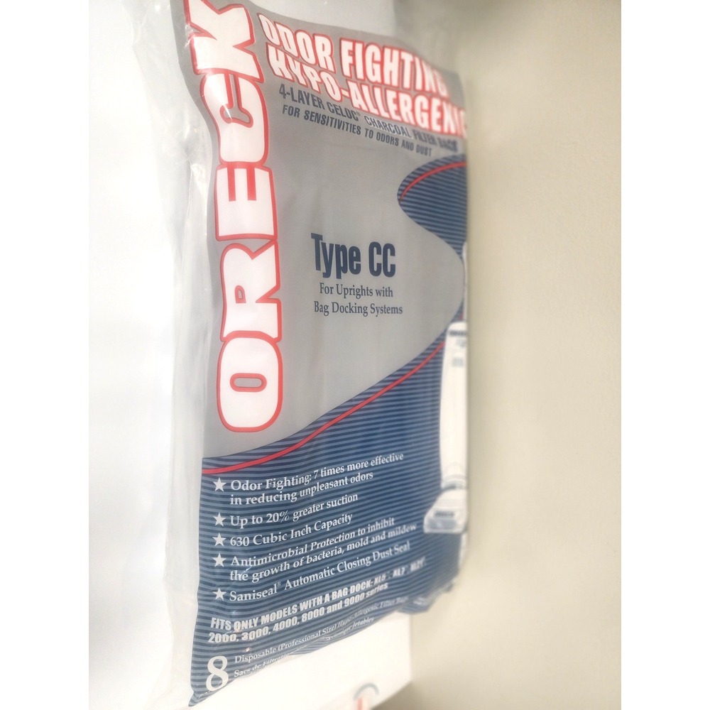 Oreck Type CC Odor‎ Fighting Hypo Allergenic Vacuum Cleaner Bags 8 New/Sealed